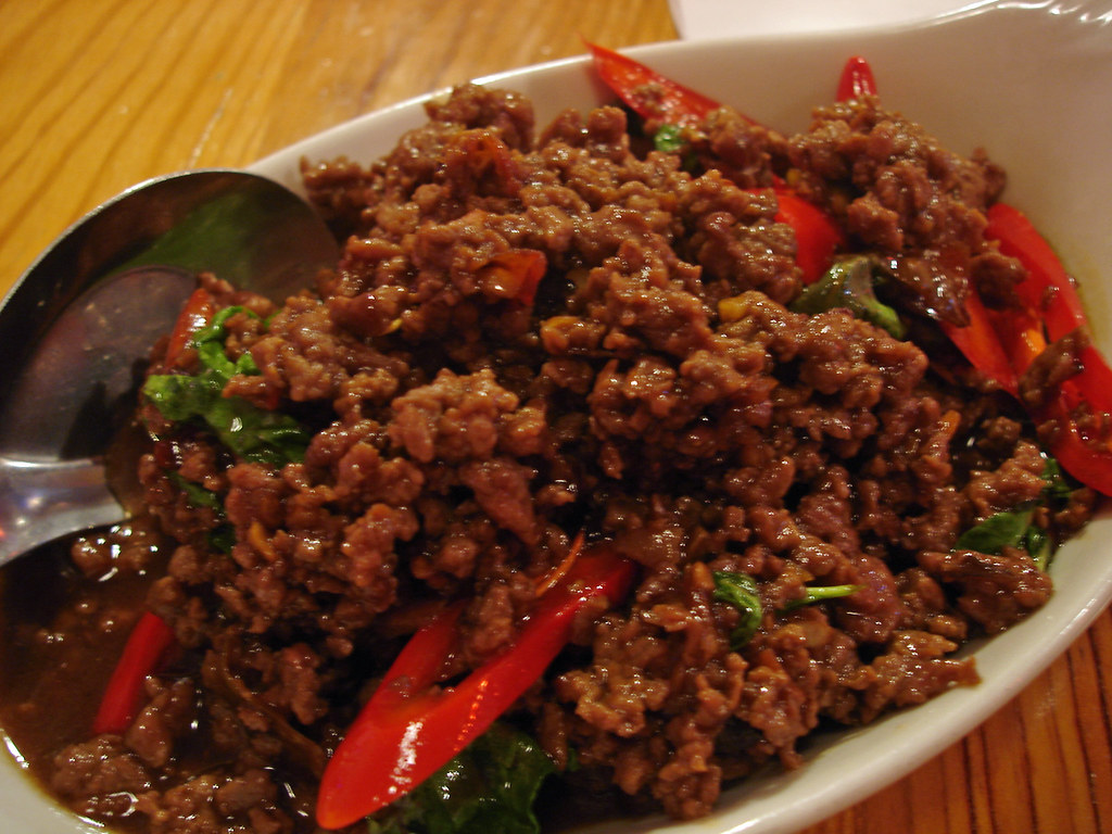 Crude Meat Mince Sautéed food